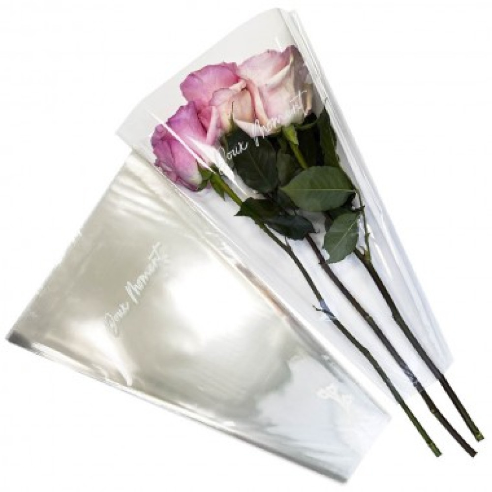 Пленка конус листовая для цветов 30*10*45см, 45 мкр, 30шт/уп, белый - фото1