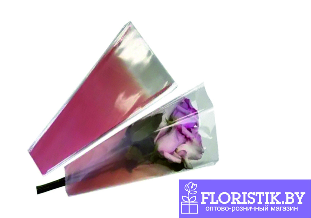 Пленка конус листовая для цветов 30*10*45см, 45 мкр, 30шт/уп, персиковый - фото2