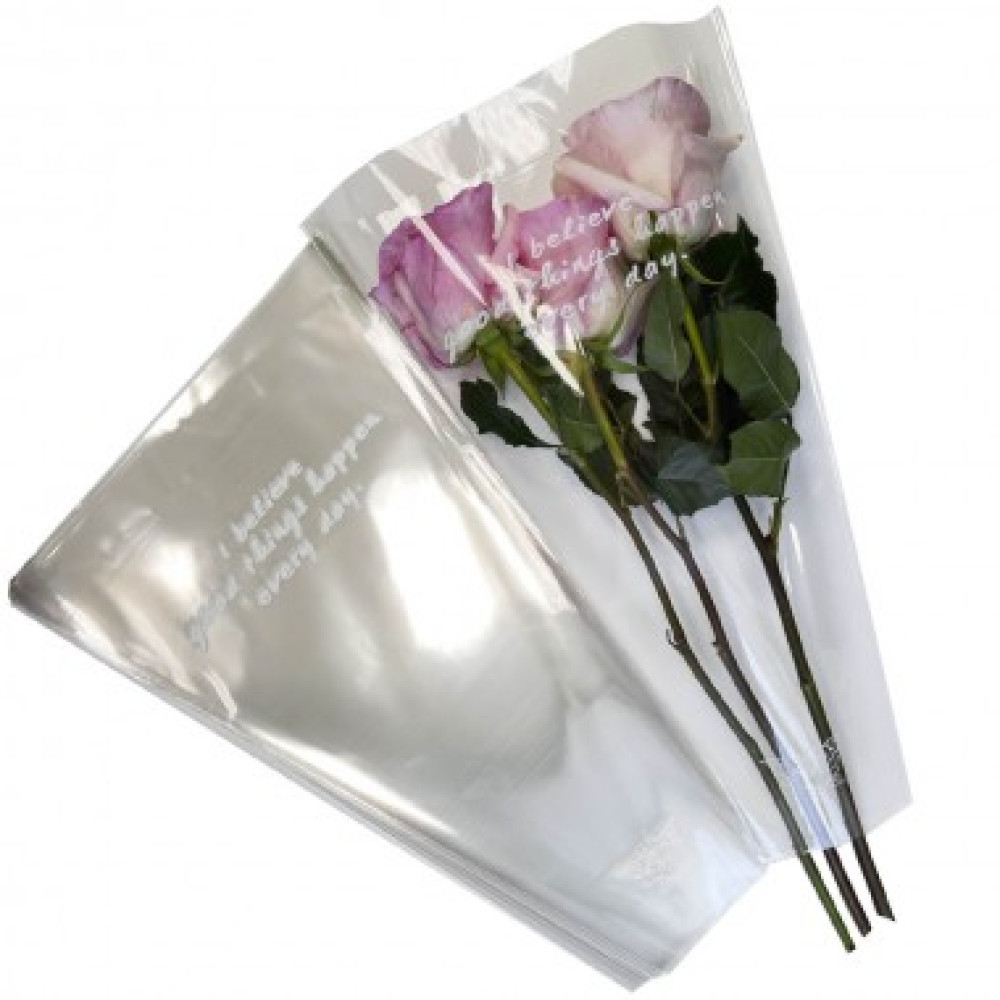 Пленка конус листовая для цветов 30*10*45см, 45 мкр, 30шт/уп, белый - фото1