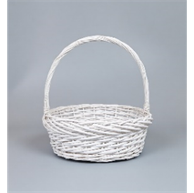 Корзина из ивы 30*23*12*32, S. овaл, белый - фото1