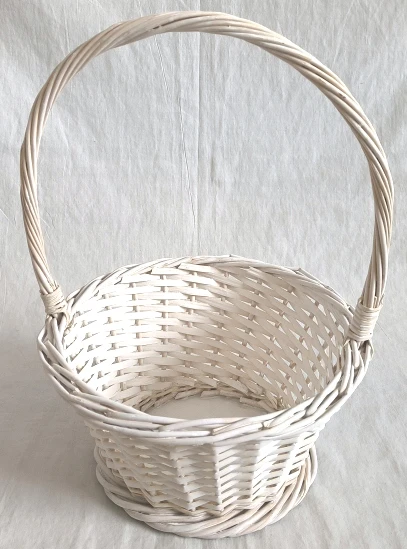 Корзина плетеная (ива), 25*25*13*35 см, 1 шт., белый - фото1