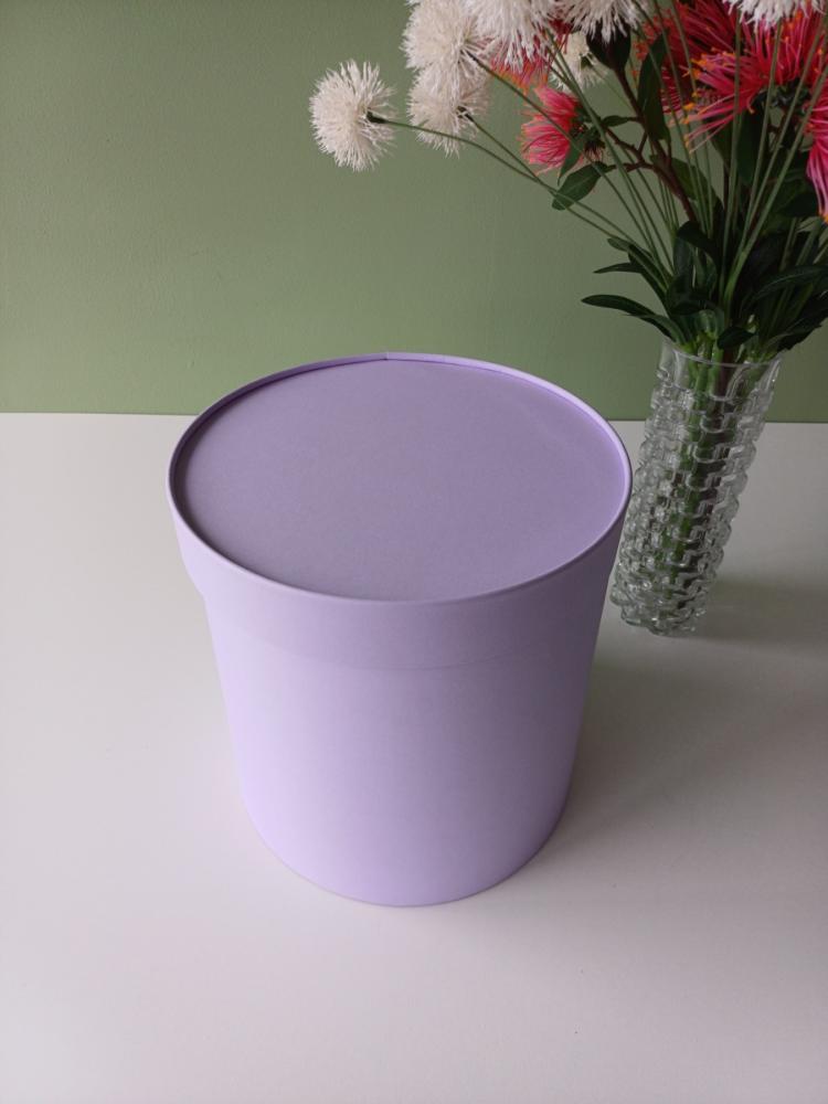 Коробка цилиндр 30*30, матовая, светло-сиреневый - фото1