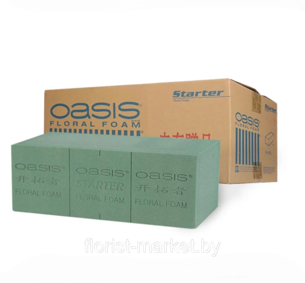 Пена флористическая Oasis Starter, 23x10,5x7 см, 20 шт/коробка  - фото1