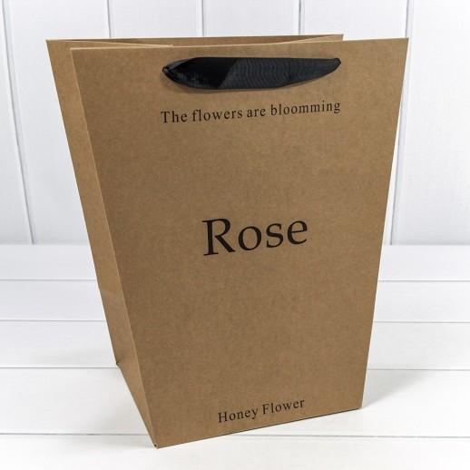 Пакет подарочный "Rose" Крафт 30*34*20 - фото1