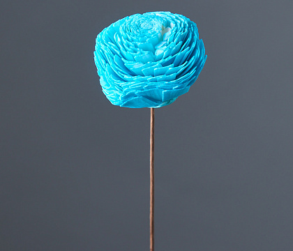 "Деревянный цветок мини Сола" ручной работы, длина 50-60 см,  раз.цветка: 8 см, 1 шт/упак., тиффани - фото1