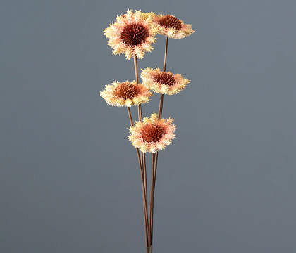 "Мини-подсолнухи" ручной работы, длина 60 см, 6 шт/упак., оранжевый - фото1