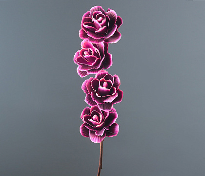 "Пионы Asia"  ручной работы, длина 50-60 см, 4 шт/упак., винный - фото1