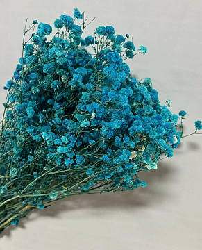 Сухоцвет "Гипсофила", длина 70-80 см, 120 гр/упак., голубой - фото1