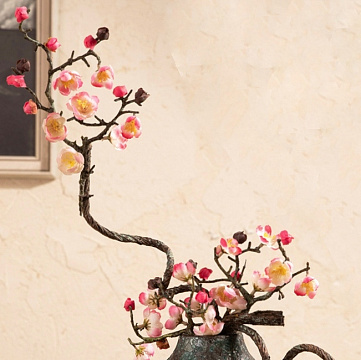 Ветка декоративная гибкая с соцветиями 55 см, 1 шт., св.розовый - фото1