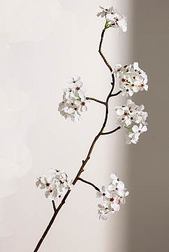 Ветка декоративная гибкая с соцветиями 89 см, 1 шт., белый - фото1