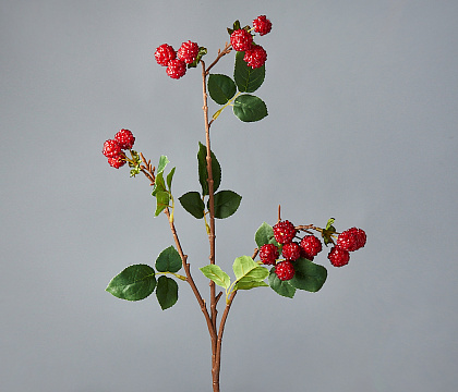 Ветка искусственная с красными ягодами 75*10, 1 шт. - фото1