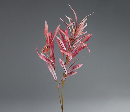 Искусственная декоративная ветка 80*30, 1 шт., красный - фото1