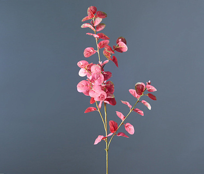 Искусственная декоративная ветка Эвкалипта 88*22, 1 шт., сиренево-красный - фото1