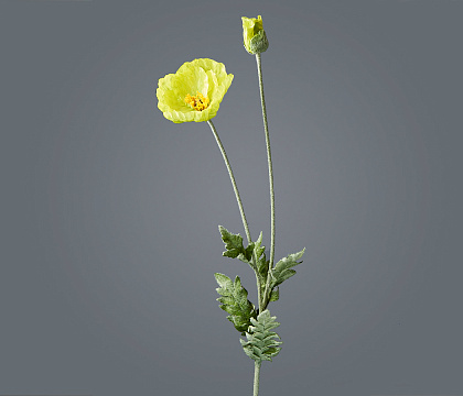 Цветок искусственный декоративный ''Мак исландский" 108 см, 1 шт., зеленовато-белый - фото1
