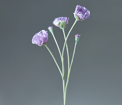 Цветок искусственный декоративный ''Мак" 67 см, 1 шт., сиреневый - фото1