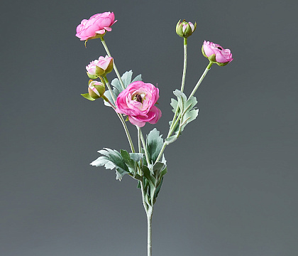 Цветок искусственный декоративный ''Ранункулюс" 67 см, 1 шт., розовый - фото1