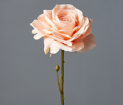 Цветок искусственный декоративный ''Роза" 75*15 см, 1 шт., нежно-персиковый - фото1