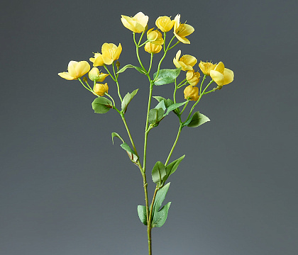 Цветок искусственный декоративный "Клематис" 60 см, 1 шт., желтый - фото1
