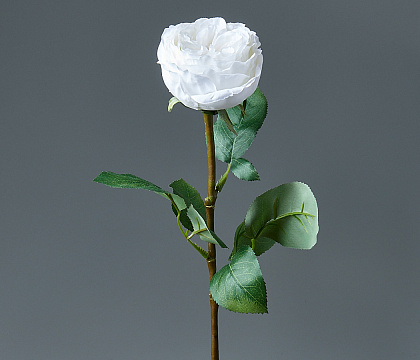 Цветок искусственный декоративный "Пионовидная роза" 66 см, 1 шт., белый - фото1