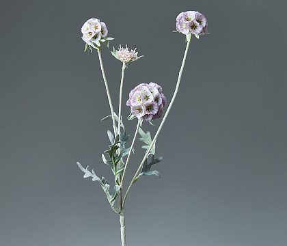Цветок искусственный декоративный "Скабиоза" 60 см, 1 шт., светло-розовый - фото1