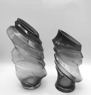 Ваза стеклянная D15 * H25, 1 шт., градиент серый - фото1