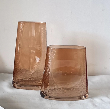 Ваза стеклянная D15 * H28, 1 шт., кофейный - фото1