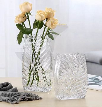 Ваза стеклянная D15 * H28, 1 шт., прозрачный - фото1