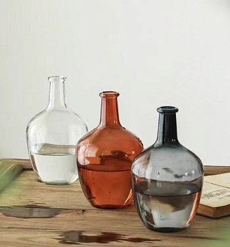 Ваза стеклянная D15,5*25 см, 1 шт., прозрачный - фото1