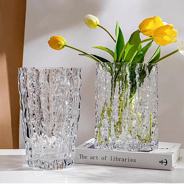 Ваза стеклянная D15* H21 см, 1 шт.,прозрачный - фото1