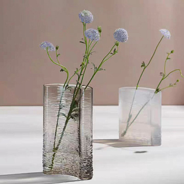 Ваза стеклянная D16 * H21 см, 1 шт., белый - фото1