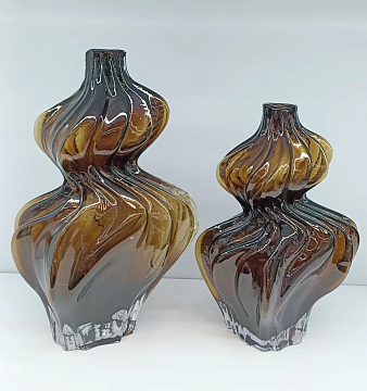 Ваза стеклянная D17 * H25 см, 1 шт., коричневый - фото1