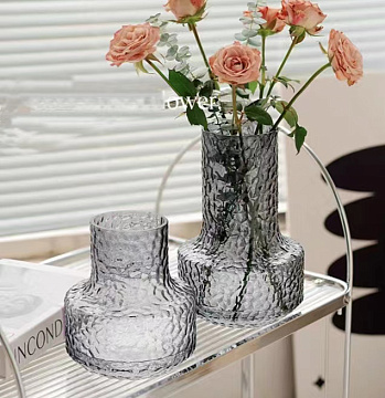 Ваза стеклянная D17 * H25 см, 1 шт., серый* - фото1