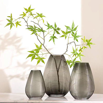 Ваза стеклянная D17 * H25,5 см, 1 шт., серый - фото1