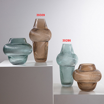 Ваза стеклянная D17,5* H34 см, 1 шт., зеленый - фото1