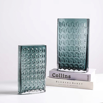 Ваза стеклянная D18 * H30,  1 шт., бирюзовый - фото1