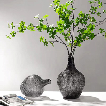 Ваза стеклянная D20* H30 см, 1 шт.,серый - фото1