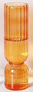 Ваза стеклянная D5* H17,  1 шт., оранжевый - фото1