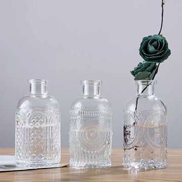 Ваза стеклянная D6 * H12.5, 1 шт.,прозрачный - фото1