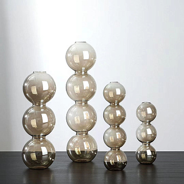 Ваза стеклянная D6 * H23,  1 шт., коричневый - фото1