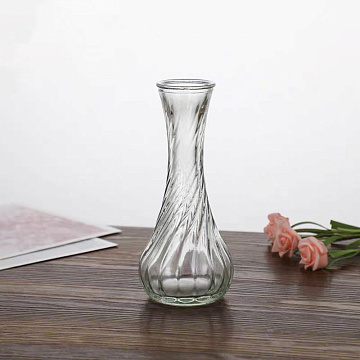 Ваза стеклянная D6,5 * H15,5, 1 шт.,прозрачный - фото1