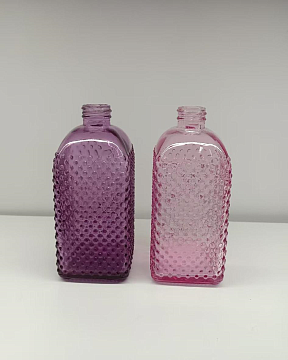 Ваза стеклянная D6,8 * H14 см, 1 шт., св.розовый - фото1