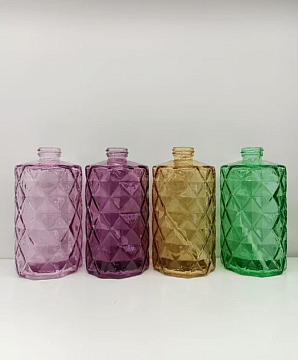 Ваза стеклянная D7,3 * H12,5 см, 1 шт., янтарный - фото1