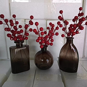 Ваза стеклянная D8 * H14, 1 шт., коричневый - фото1