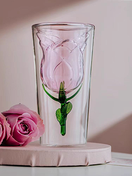 Ваза стеклянная D8,5 * H16,5 см, 1 шт., прозрачный - фото1