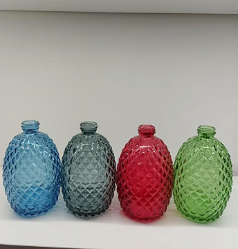 Ваза стеклянная D9 * H12 см, 1 шт., голубой - фото1