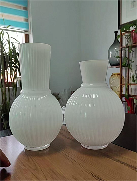 Ваза стеклянная H27, 1 шт.,кремово-белый - фото1