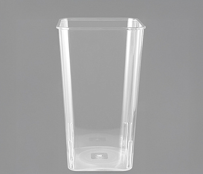 Пластиковая ваза для цветов, квадратная, высота 30.5 см, верх 16х16 см, низ 12х12см., прозрачная - фото1