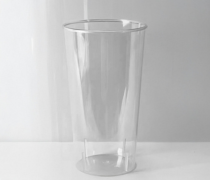 Пластиковая ваза для цветов, круглая, высота 30.5 см, верх 17.8 см, низ 13см., прозрачная - фото1